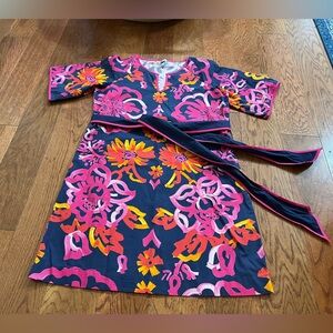 Frances Valentine Doris Dress Graphic Gerbera Cotton Poplin